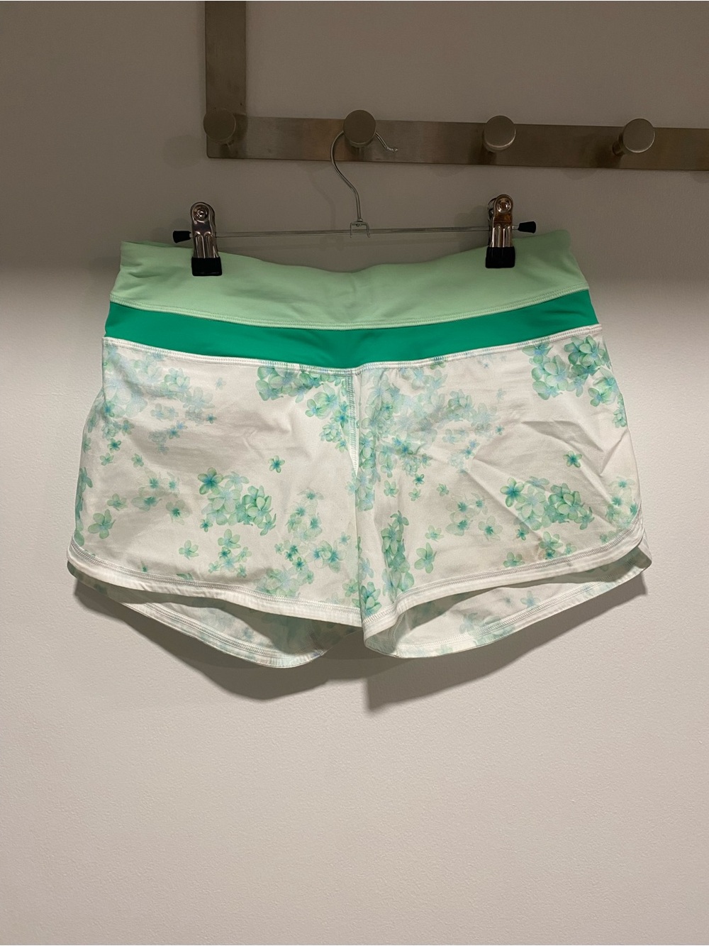 lululemon athletica Mint Floral Athletic Shorts